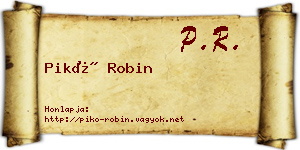Pikó Robin névjegykártya